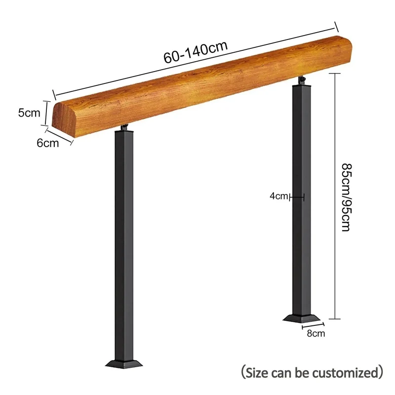 Rock Hard Workhorse Deck Railing Features Expandable Design From 60 To 140 Cm Cut From Dense Timber And Wrought Iron Stakes Super Load Tolerance Guard Post Deck Balcony Step Protection Anti Slide Texture Weather Beater Finish