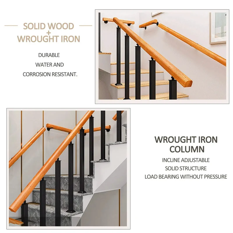 Rock Hard Workhorse Deck Railing Features Expandable Design From 60 To 140 Cm Cut From Dense Timber And Wrought Iron Stakes Super Load Tolerance Guard Post Deck Balcony Step Protection Anti Slide Texture Weather Beater Finish