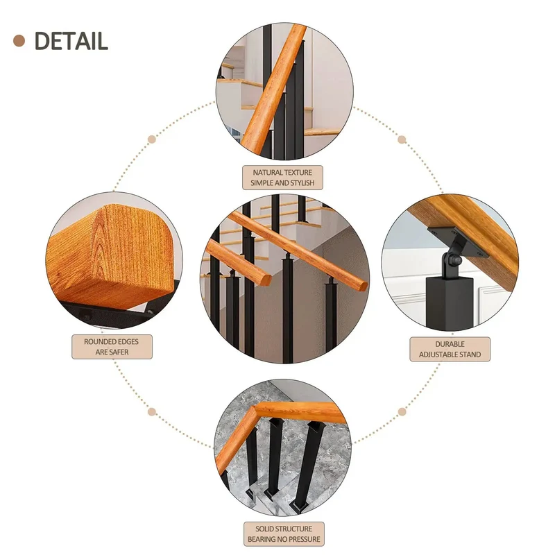 Rock Hard Workhorse Deck Railing Features Expandable Design From 60 To 140 Cm Cut From Dense Timber And Wrought Iron Stakes Super Load Tolerance Guard Post Deck Balcony Step Protection Anti Slide Texture Weather Beater Finish