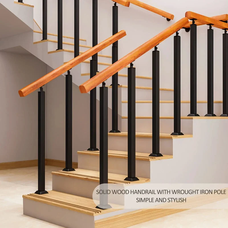 Rock Hard Workhorse Deck Railing Features Expandable Design From 60 To 140 Cm Cut From Dense Timber And Wrought Iron Stakes Super Load Tolerance Guard Post Deck Balcony Step Protection Anti Slide Texture Weather Beater Finish
