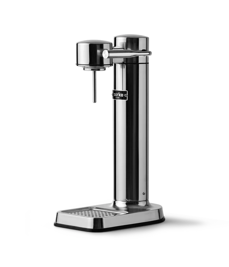 Crystal 3.0 Wassersprudler mit 1x Quick-Connect CO2-Zylinder und 2X Glaskaraffen, Silber, Schwarz, Titan, 45 cm