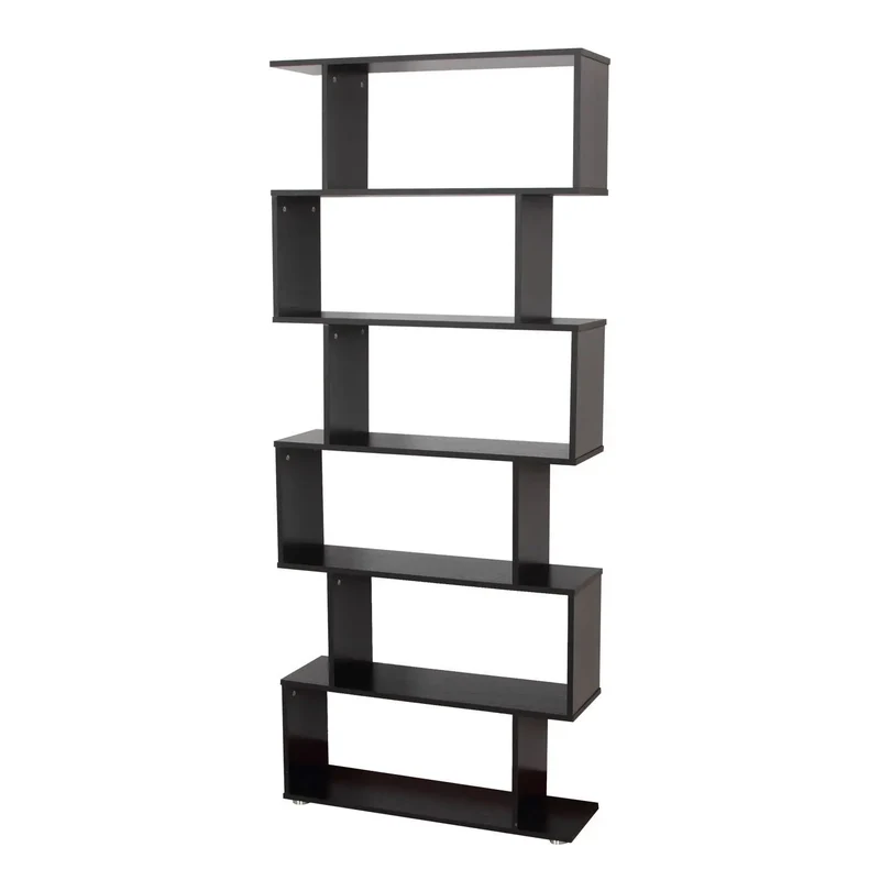 Bücherregal mit 6 Regalen – Holzoptik – 80 x 24 x 191 cm – Spanplatte