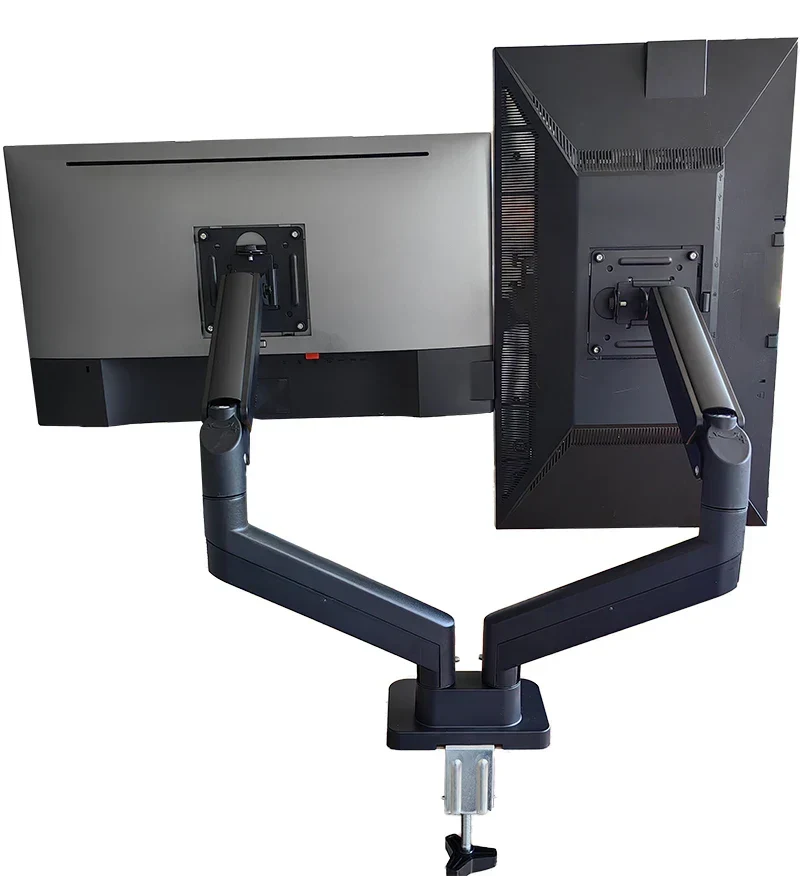 Dual-Monitor-Halterung für 17–32 Zoll Bildschirme – Schwenkbar, Neigbar, Höhenverstellbar – 2–10 kg Tragkraft pro Arm – Schwarz/Weiß