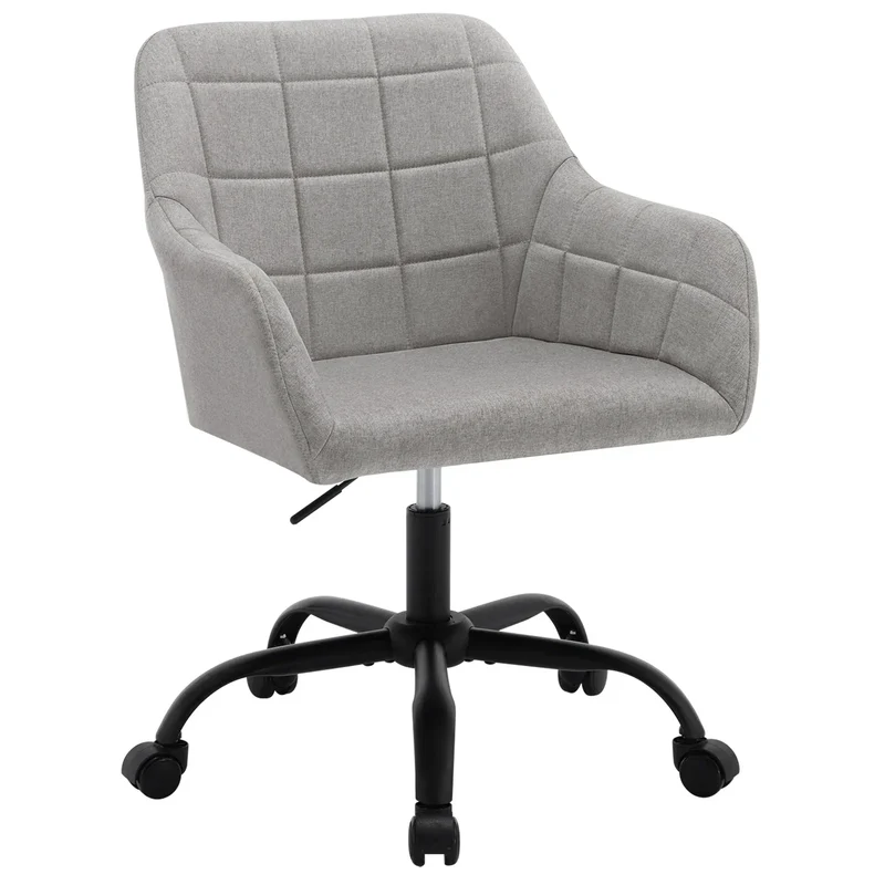 Höhenverstellbarer Ergonomischer Bürostuhl mit Rollen – Drehbar – Mit Armlehnen – 58 x 77–85 x 60,5 cm