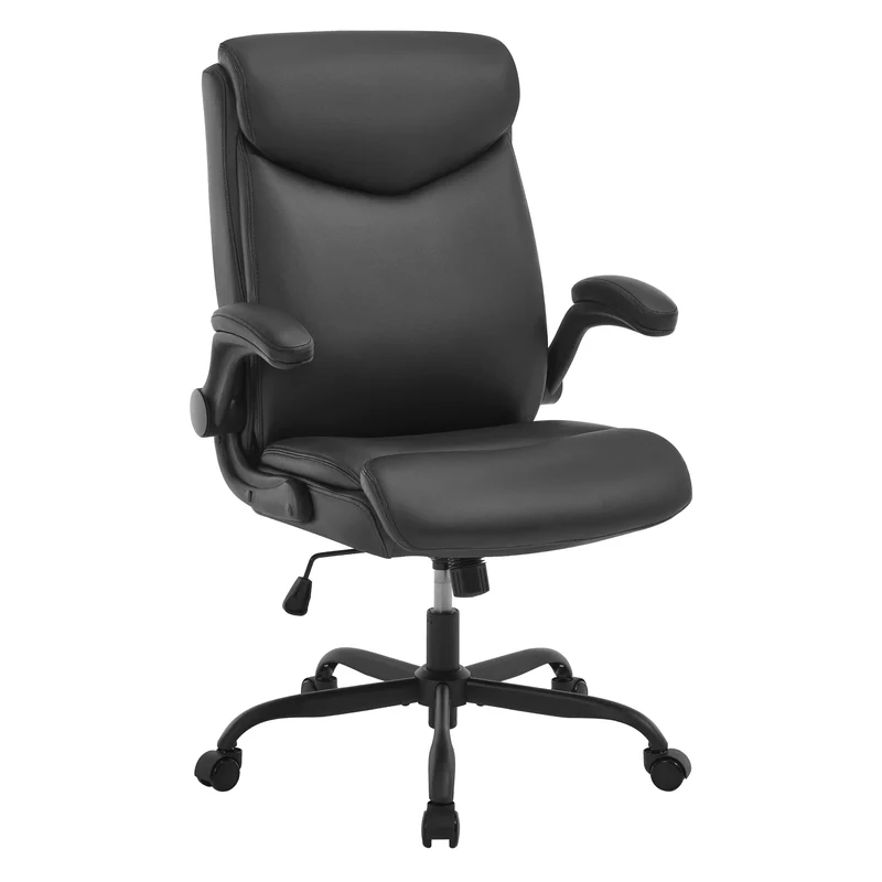 Bürostuhl – Höhenverstellbar & Drehbar – Gepolstert mit Klapparmen – 67 x 113 cm