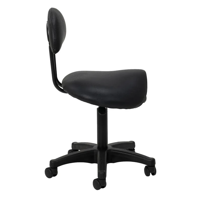 Rollhocker Höhenverstellbar mit Lehne 6001B Schwarz