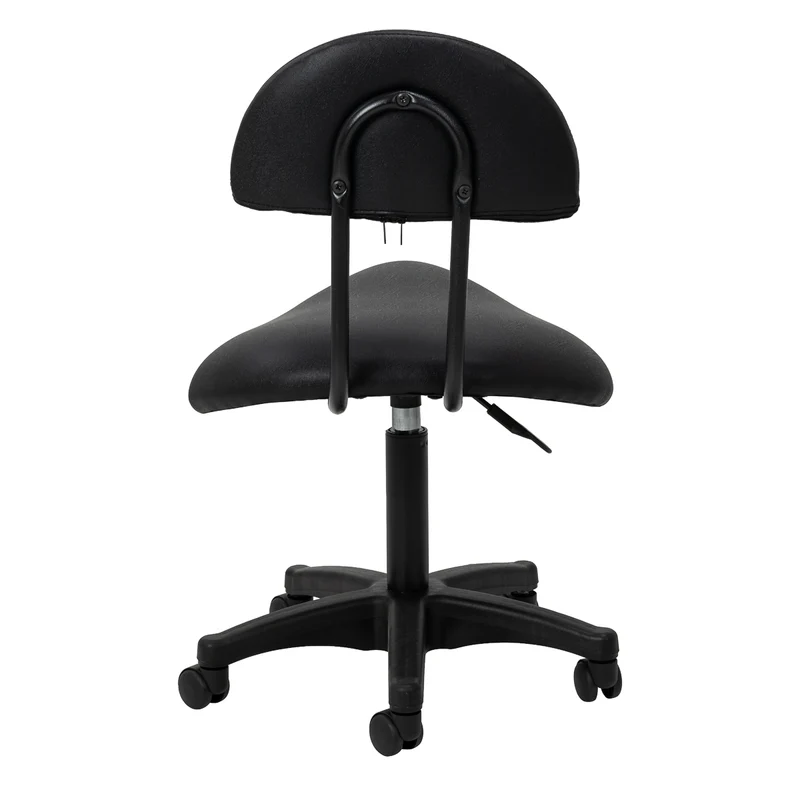 Rollhocker Höhenverstellbar mit Lehne 6001B Schwarz