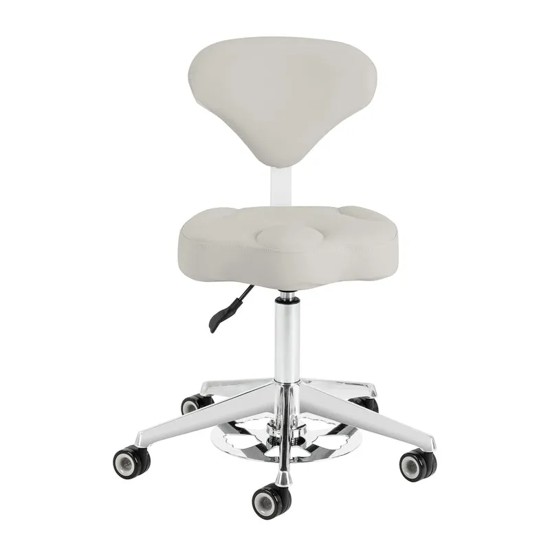 Rollhocker Höhenverstellbar mit Lehne Azzurro 156F Grau