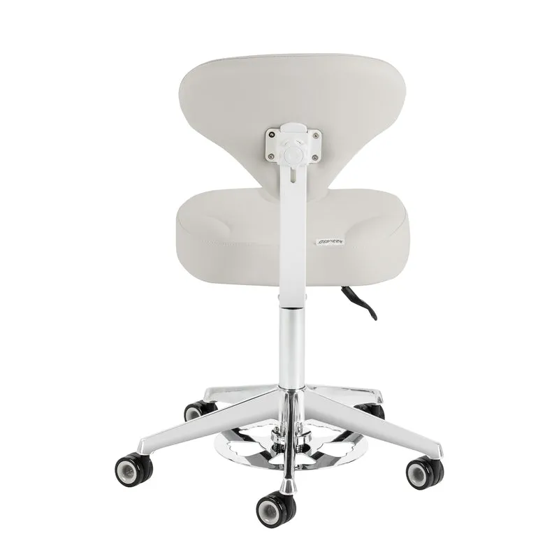 Rollhocker Höhenverstellbar mit Lehne Azzurro 156F Grau