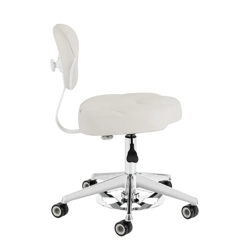 Rollhocker Höhenverstellbar mit Lehne Azzurro 156F Grau