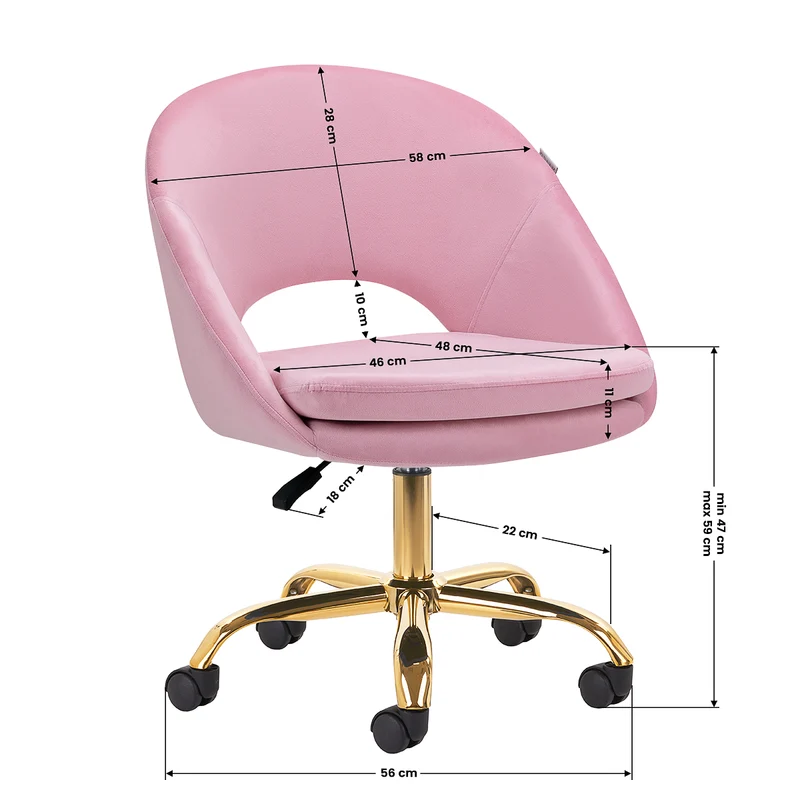 Drehstuhl 4Rico QS-MF18G Rosa