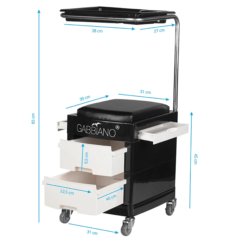 Rollhocker 16 Plus Schwarz/Weiß