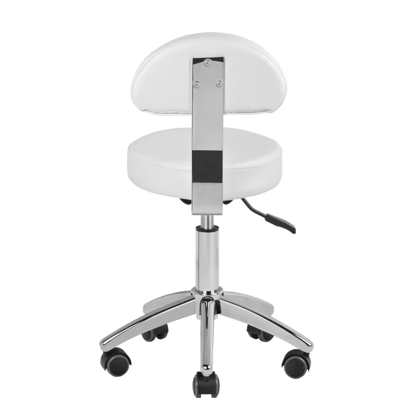 Rollhocker Höhenverstellbar mit Lehne 304P Weiß