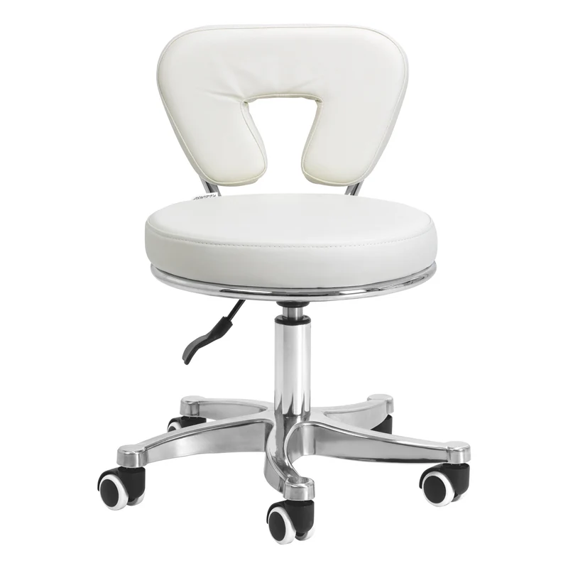 Rollhocker Höhenverstellbar mit Lehne 9266 Weiß