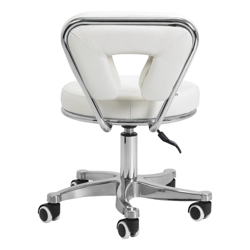 Rollhocker Höhenverstellbar mit Lehne 9266 Weiß