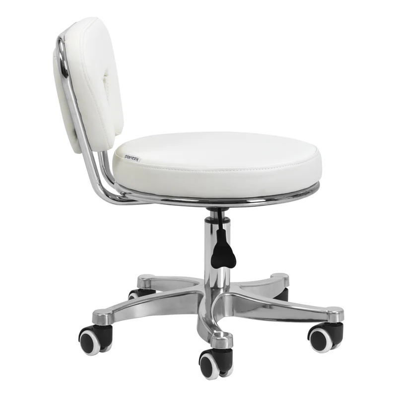 Rollhocker Höhenverstellbar mit Lehne 9266 Weiß
