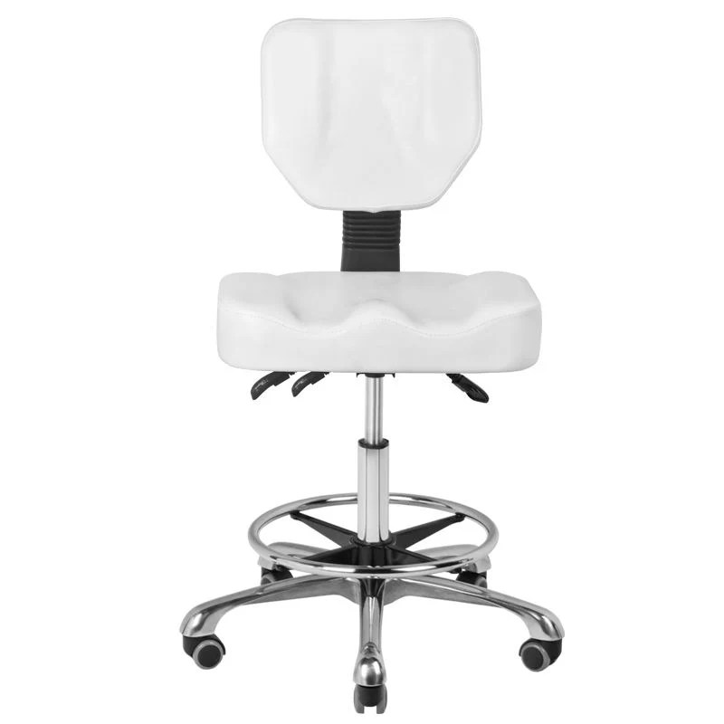 Rollhocker Höhenverstellbar mit Lehne A-4299 Weiß