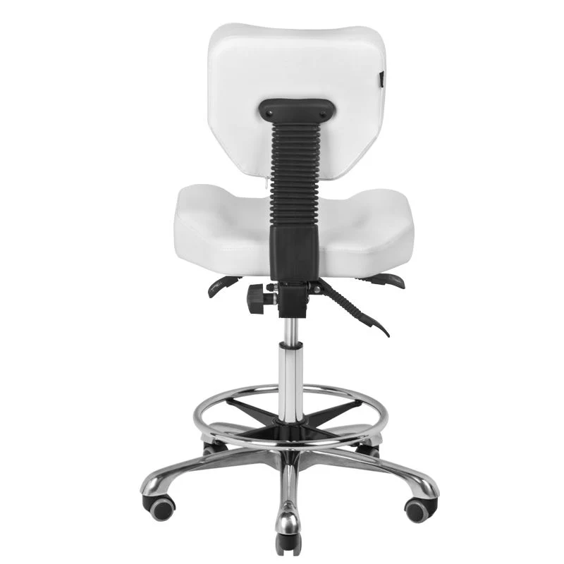 Rollhocker Höhenverstellbar mit Lehne A-4299 Weiß
