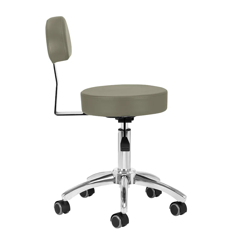 Rollhocker Höhenverstellbar mit Lehne AM-304 Grau