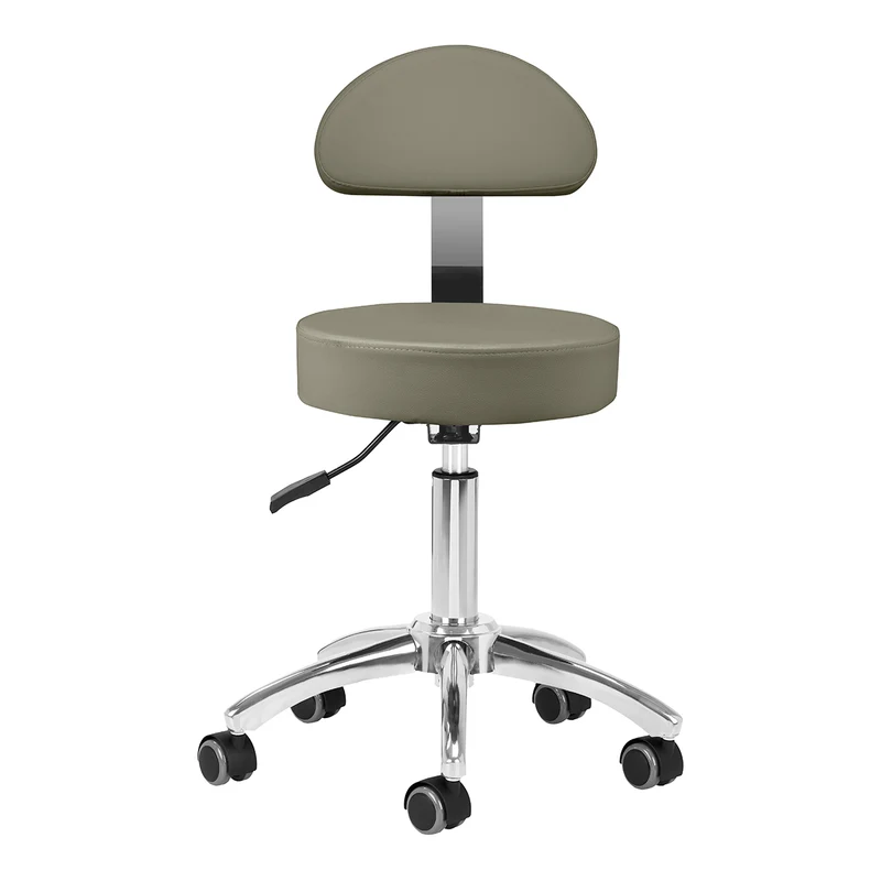 Rollhocker Höhenverstellbar mit Lehne AM-304 Grau