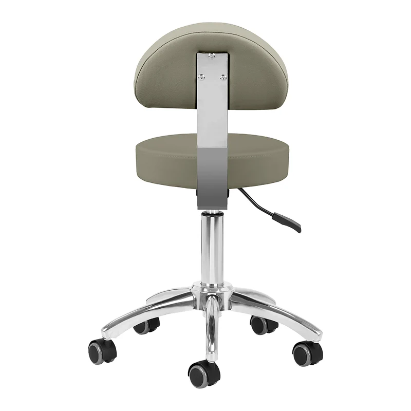 Rollhocker Höhenverstellbar mit Lehne AM-304 Grau