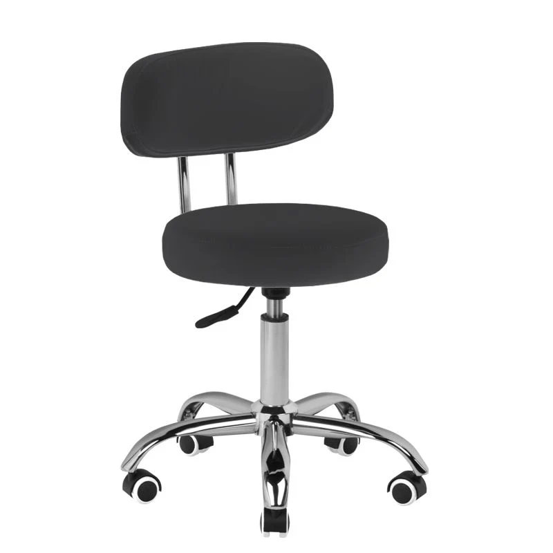 Arbeitshocker Höhenverstellbar mit Lehne Eco Leder A-007 Schwarz