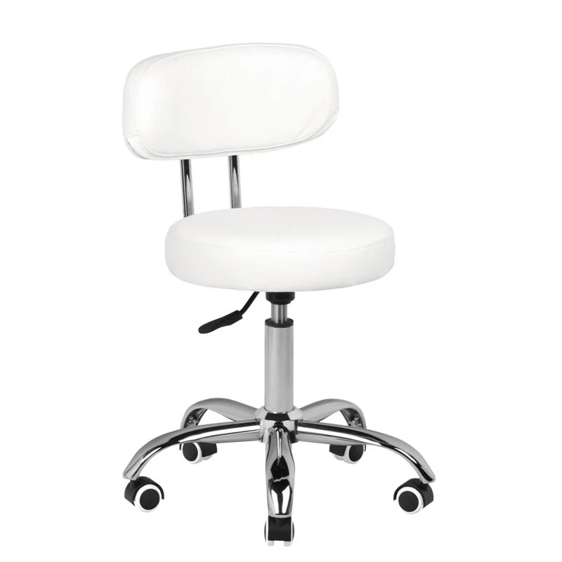 Arbeitshocker Höhenverstellbar mit Lehne Eco Leder A-007 Weiß