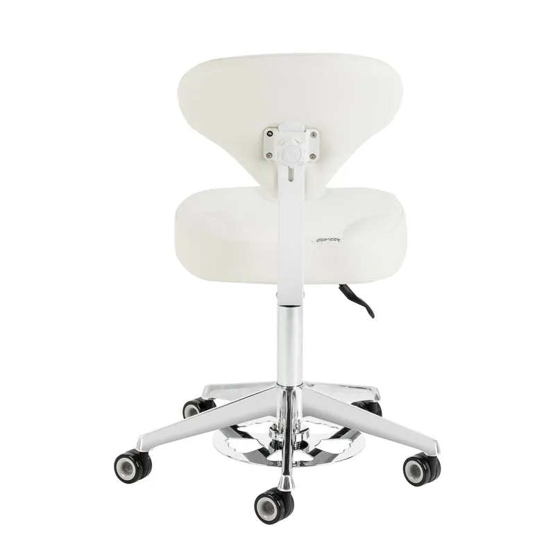Rollhocker Höhenverstellbar mit Lehne Azzurro 156F Weiß