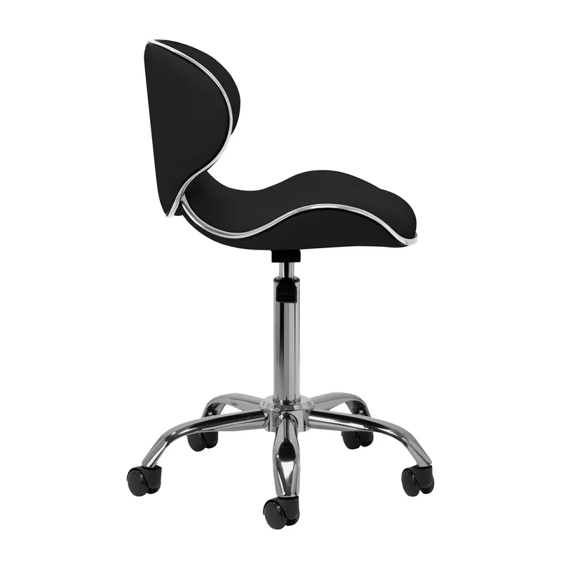 Rollhocker Höhenverstellbar mit Lehne Gabbiano Q-4599 Schwarz