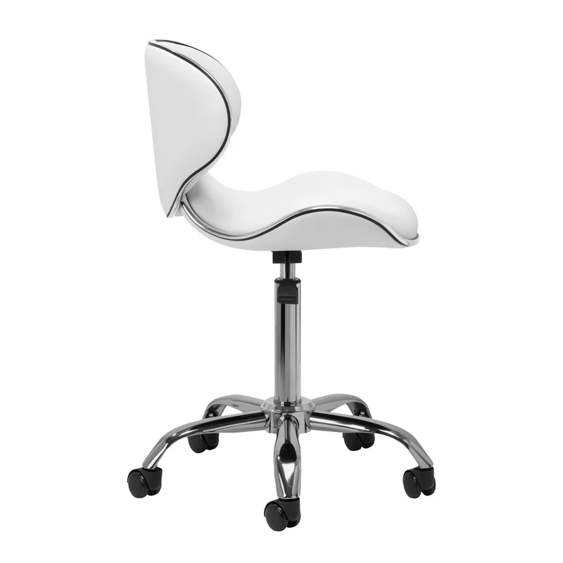 Rollhocker Höhenverstellbar mit Lehne Gabbiano Q-4599 Weiß
