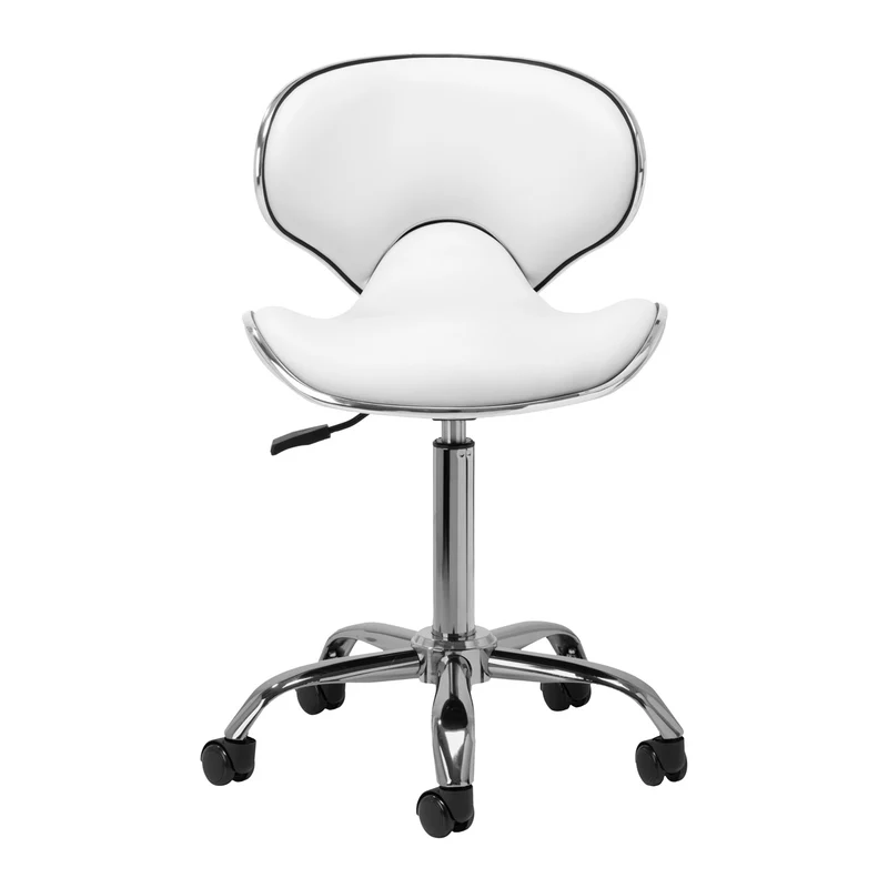 Rollhocker Höhenverstellbar mit Lehne Gabbiano Q-4599 Weiß
