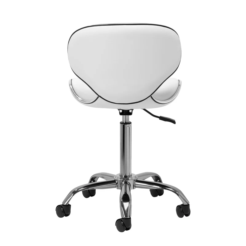 Rollhocker Höhenverstellbar mit Lehne Gabbiano Q-4599 Weiß