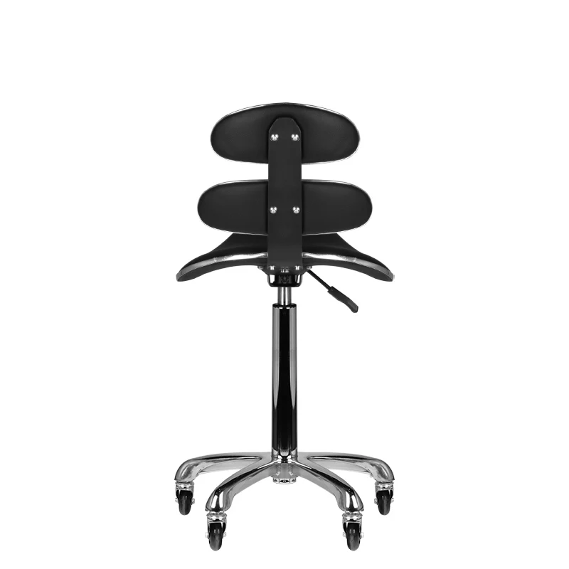 Sattelhocker Höhenverstellbar mit Lehne Eco Leder AM-880 Schwarz