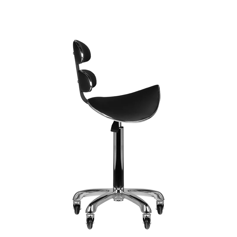 Sattelhocker Höhenverstellbar mit Lehne Eco Leder AM-880 Schwarz