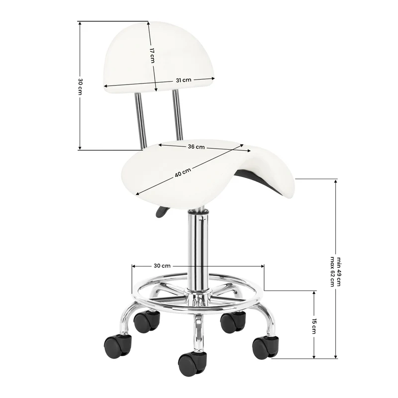 Sattelhocker mit Lehne 6001 Weiß