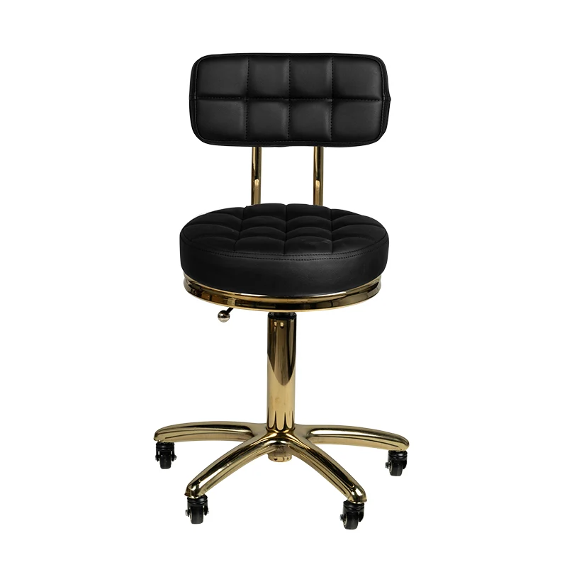 Arbeitshocker Höhenverstellbar mit Lehne AM-961 Gold Schwarz