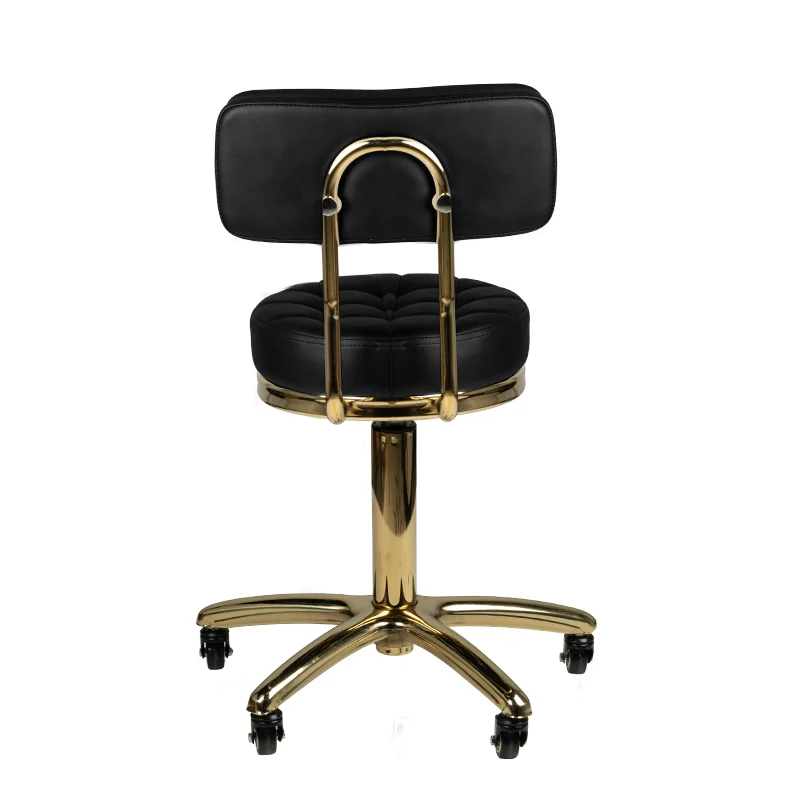 Arbeitshocker Höhenverstellbar mit Lehne AM-961 Gold Schwarz