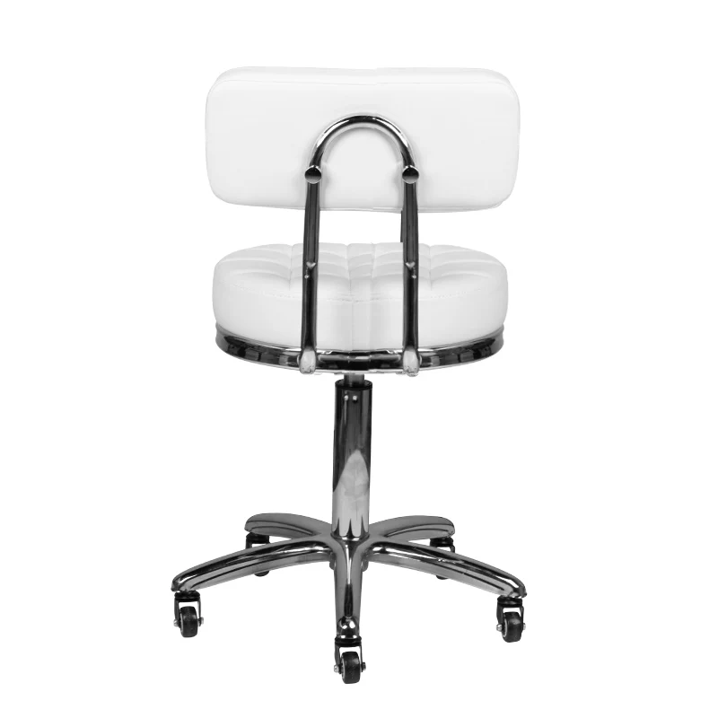 Rollhocker Höhenverstellbar mit Lehne AM-877 Weiß