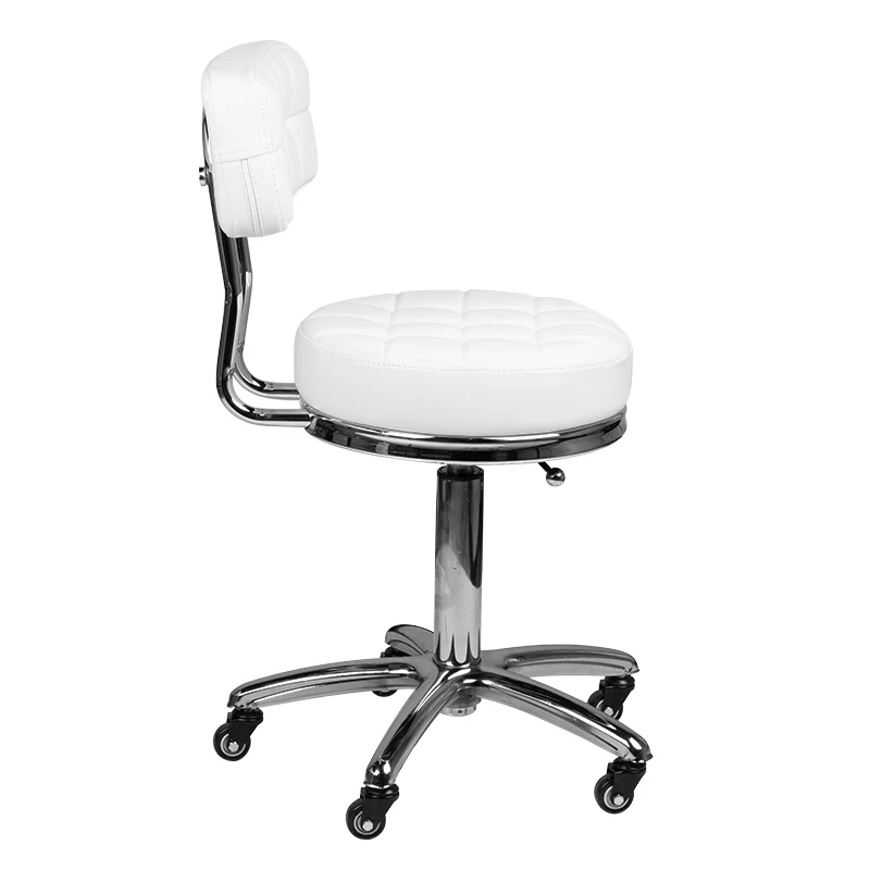 Rollhocker Höhenverstellbar mit Lehne AM-877 Weiß