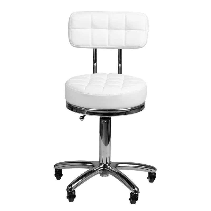 Rollhocker Höhenverstellbar mit Lehne AM-877 Weiß