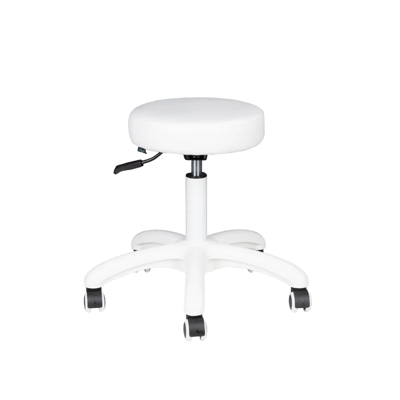 Arbeitshocker Höhenverstellbar Eco Leder AM-303-2 Weiß