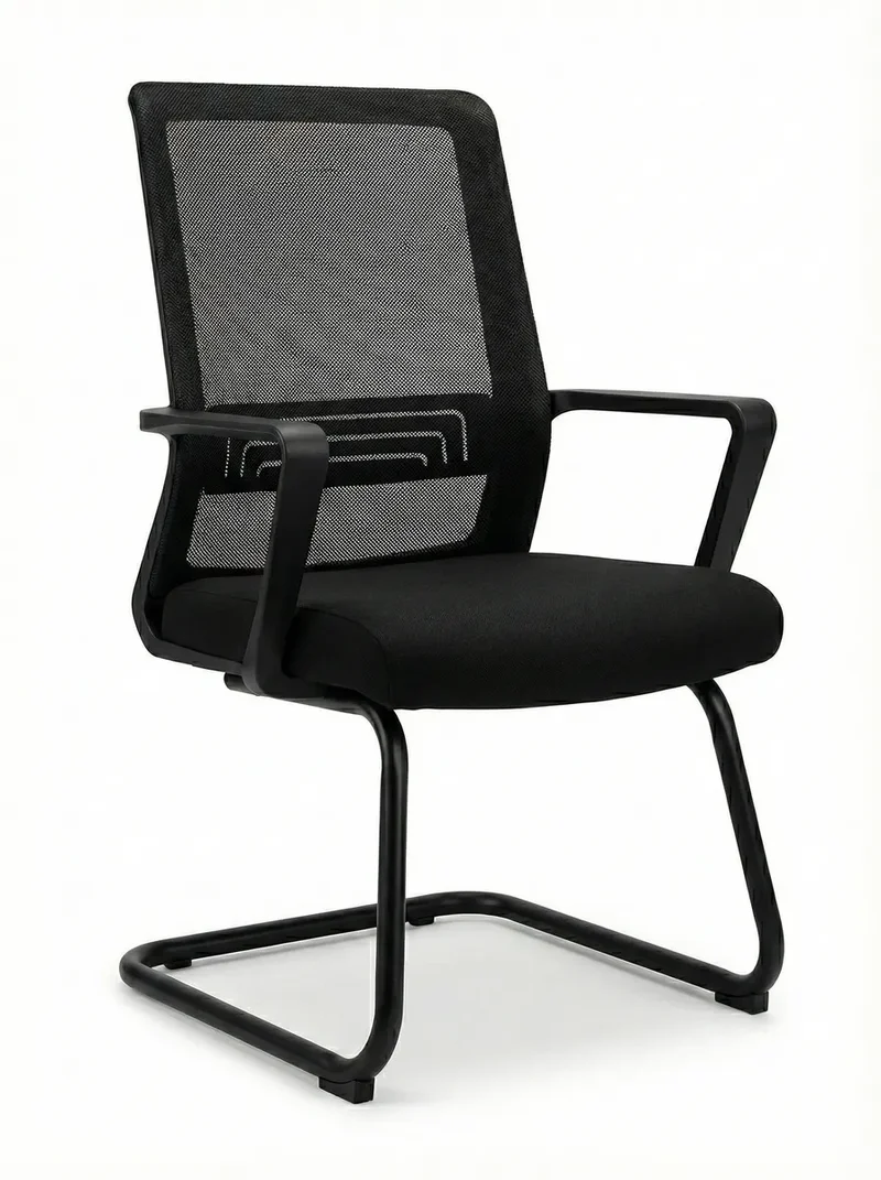 VALKENSTOL K1 - Konferenzstuhl Freischwinger Schwarz mit Armlehne