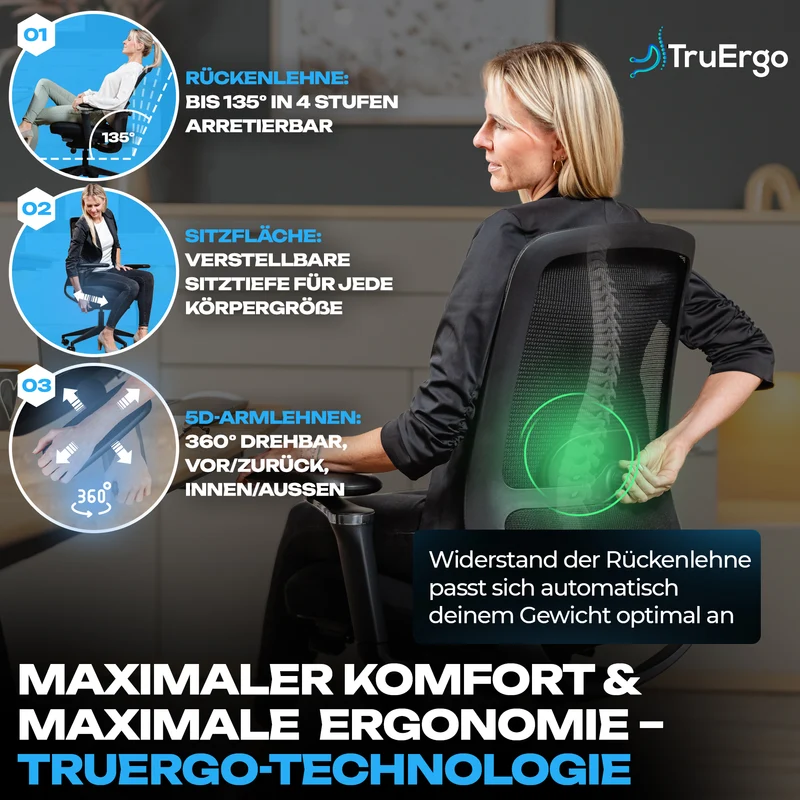 VALKENSTOL M4 - Bürostuhl ergonomisch, modern und stylish