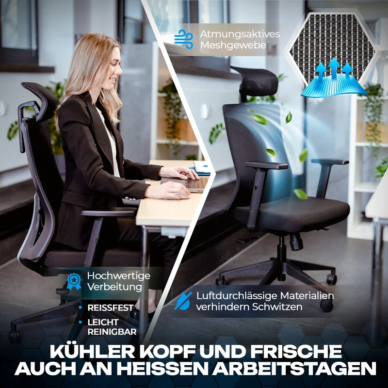VALKENSTOL M3 - Ergonomischer Bürostuhl Allrounder mit Designanspruch