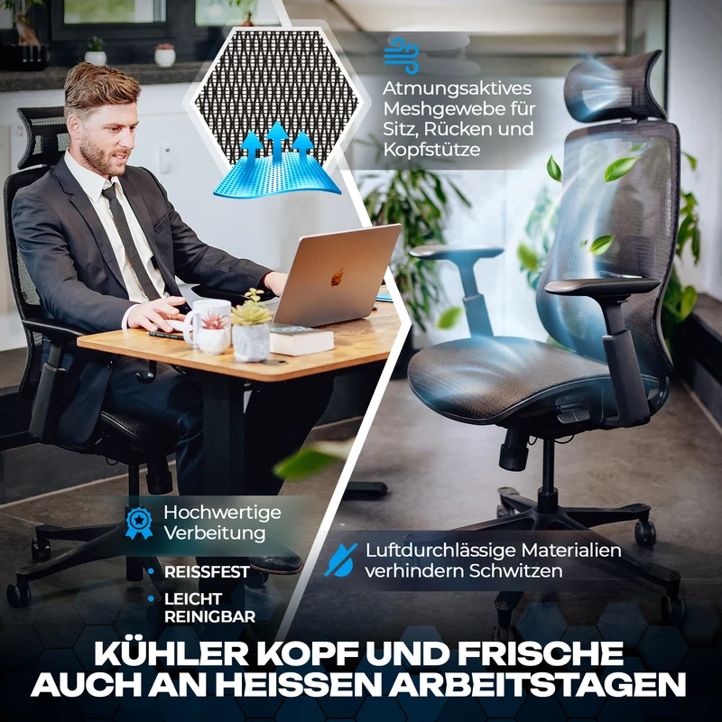 VALKENSTOL M5 - Ergonomischer Bürostuhl auch für große Nutzer