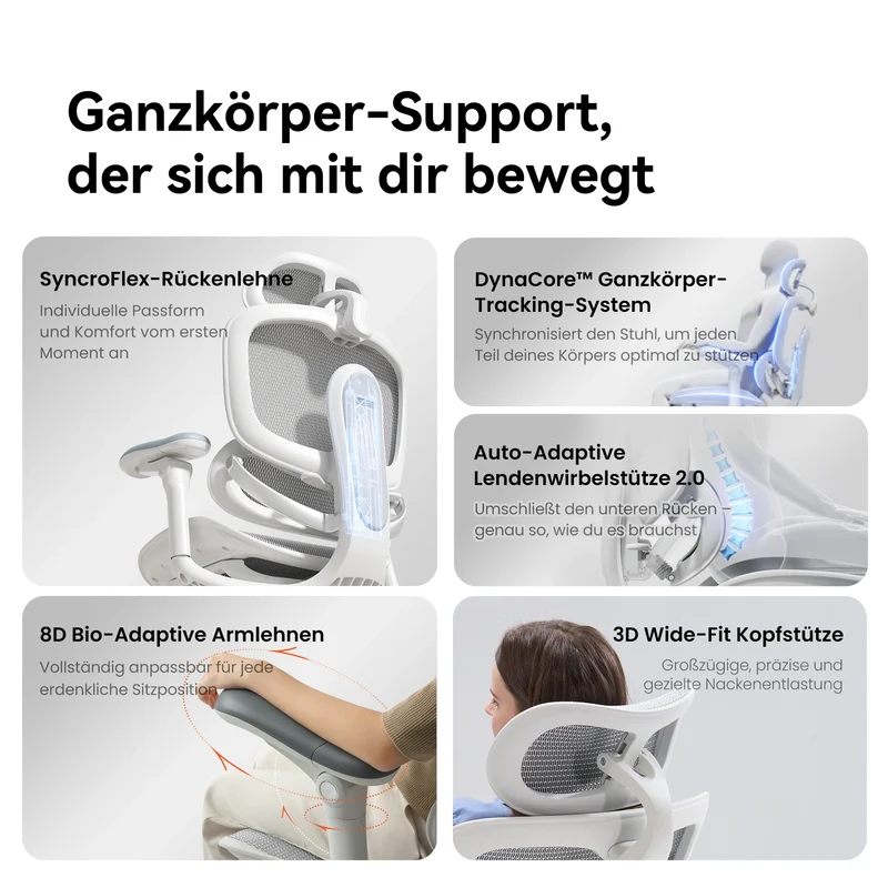 Doro C300 Pro V2 Ergonomischer Stuhl mit Ganzkörper-Anpassung