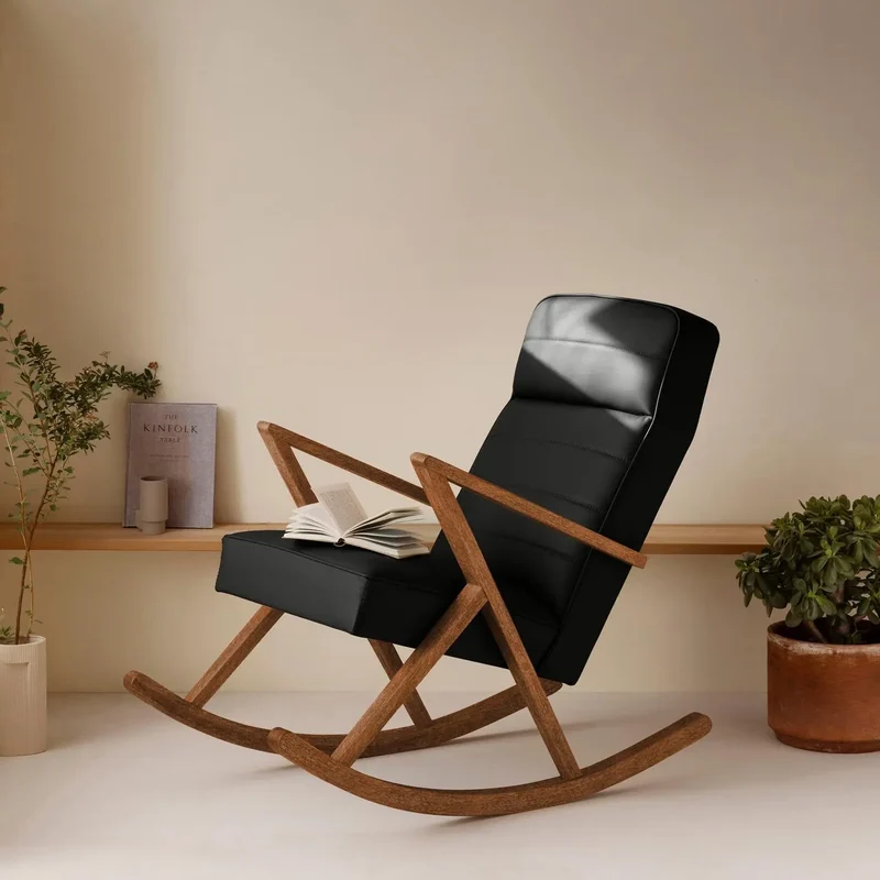 Retrostar Lounge Schaukelsessel - Leder