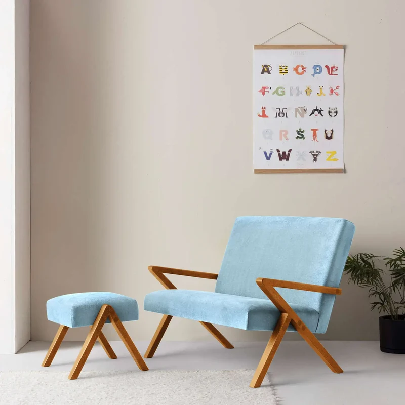 Kinder Retrostar Fußhocker - Velvet Line