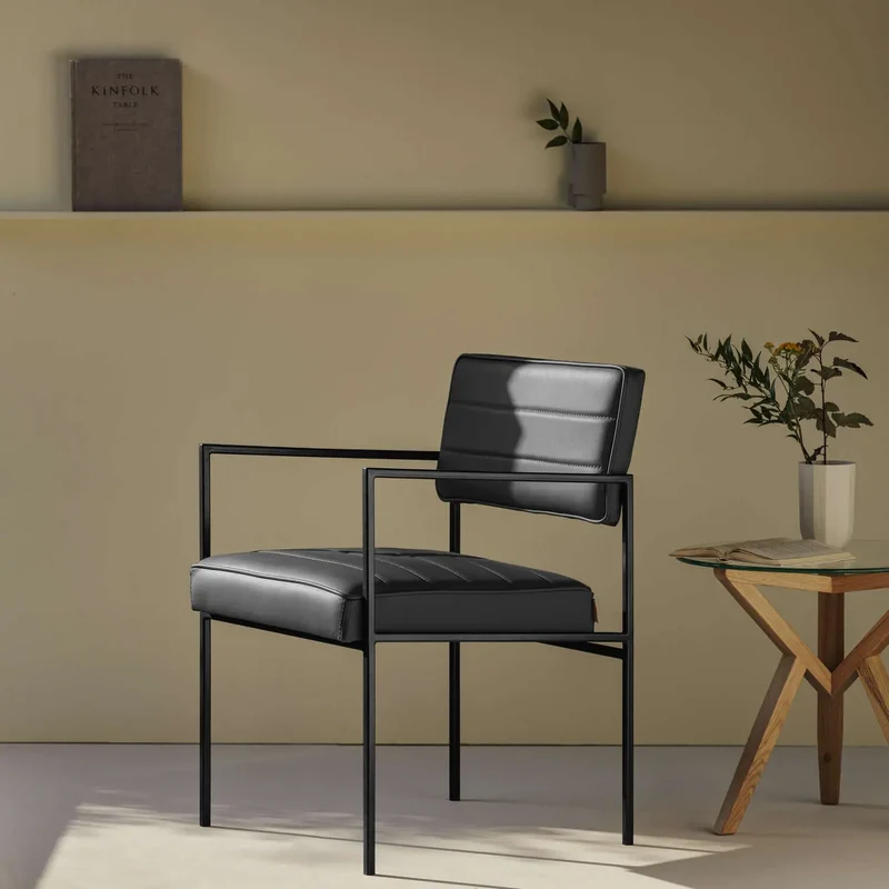 Cube Stuhl 55 mit Armlehnen - Leder Premium