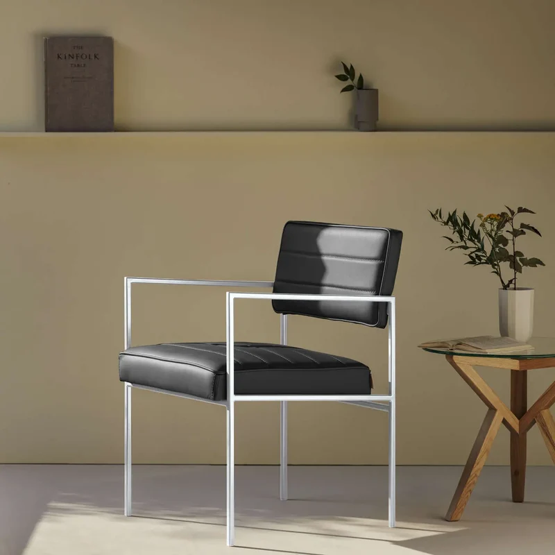 Cube Stuhl 55 mit Armlehnen - Leder Premium